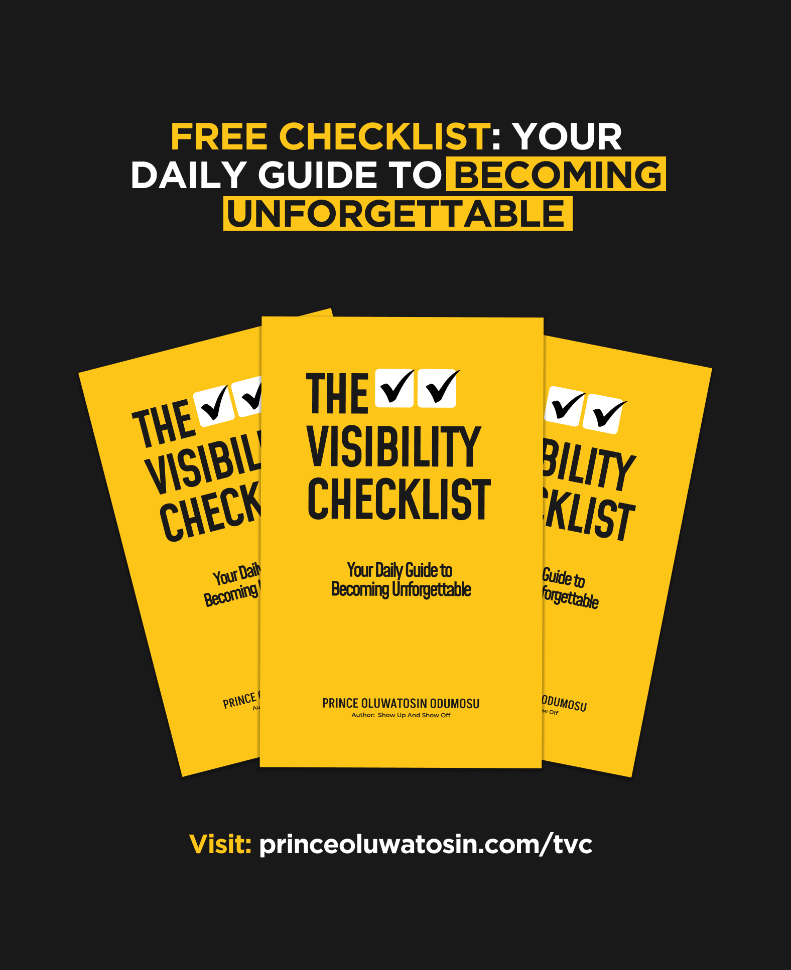The Visibility Checklist book cover by Prince Oluwatosin Odumosu